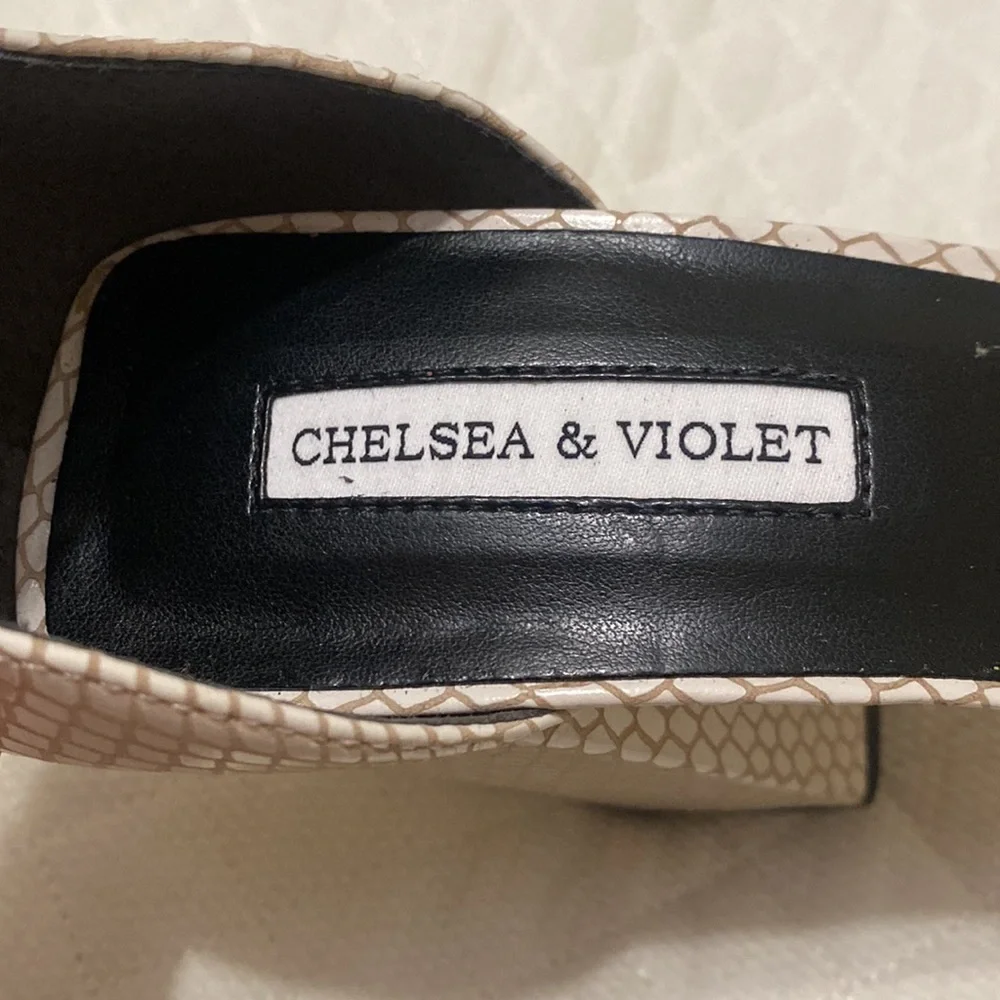 Chelsea & Violet 4inch Rattleskin cream heels - Picture 3 of 4